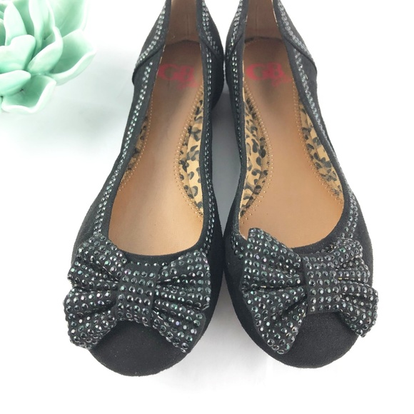 GB girls Other - GB Girls Black Sparkle Bow Flat